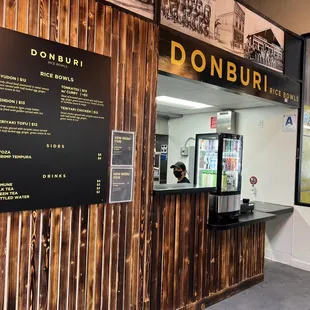 donburi&apos;s counter and menu