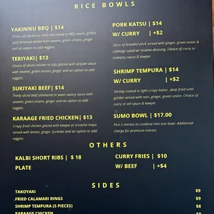 menu