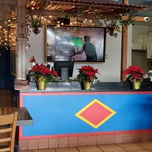 a restaurant counter