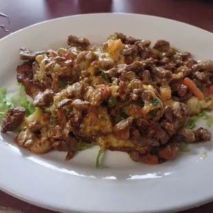 Patacones on Maduro con carne. I would've taken a photo of the empanadas but I ate them!!