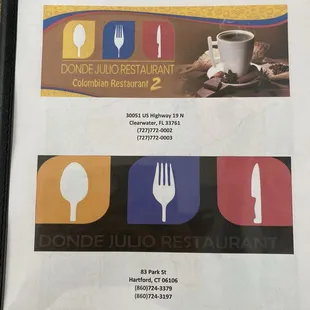 Menu. So many delicious choices