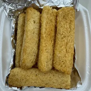 a container of breadsticks