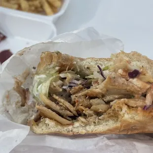 Special combo with chicken shawarma and fries! Delicious!!