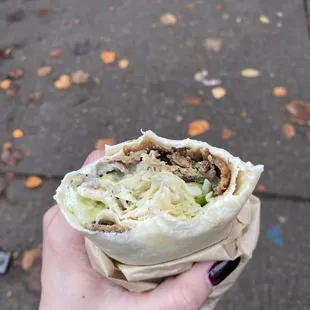 Döner Wrap with lamb and beef (not a lot of meat)