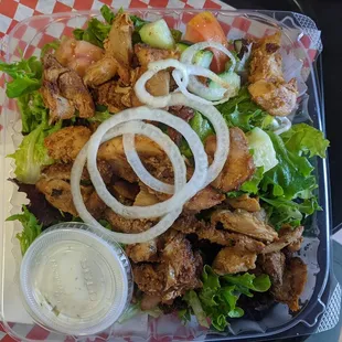 Doner box with carved chicken
