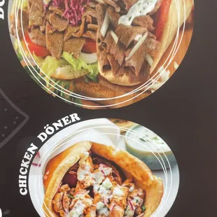 The advertised chicken döner