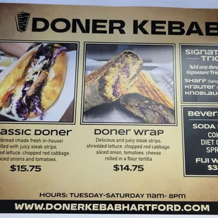 Menu as of 5/10/2023