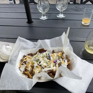 Gyro Bowl, Greek pita and extra sauce.