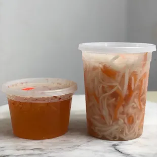 Fish sauce ($2.50) and pickled daikon ($4)