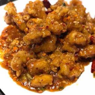 Fried chicken in garlic sauce