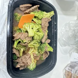 Beef and broccoli dish. $16