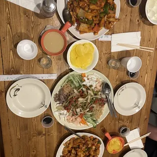 a table full of food