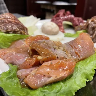 Another angle of the meat selection