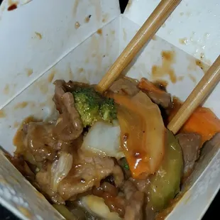 Steak and vegetables