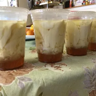 Tofu dessert with ginger syrup