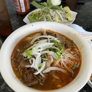 Bun Bo Hue - substituted noodle with pho rice noodles