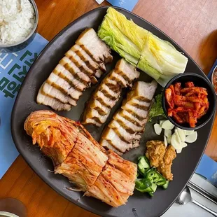 a plate of food on a table