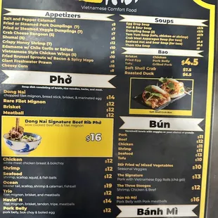 menu