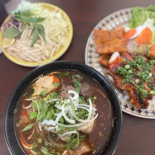 bun bo hue and com tam bi cha suon nuong