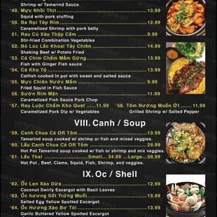 a menu for a chinese restaurant