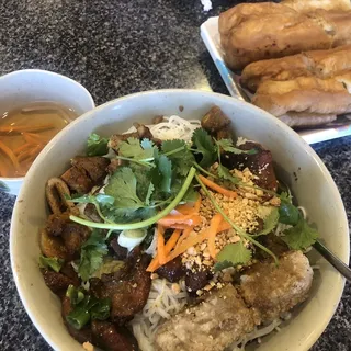 Vermicelli Served with Grilled Chicken & Egg Roll