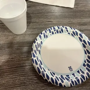 Disposable plate and cup