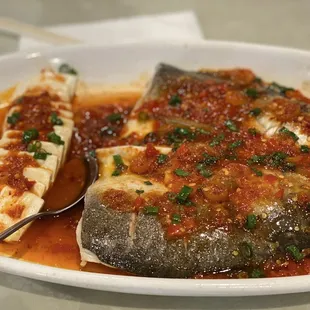 Fish head with house special sauce.
