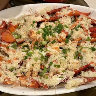 a large plate of food