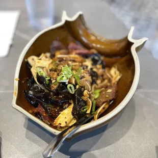 a bowl of food on a table