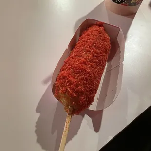 Flamin' Hot Korean Corn Dog w Mozzarella