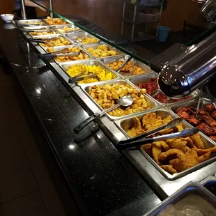 This line had Chinese appetizers, wings, breaded fish, &amp; tandoori chicken