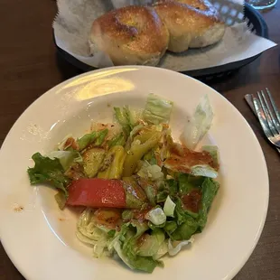 Salad and bread
