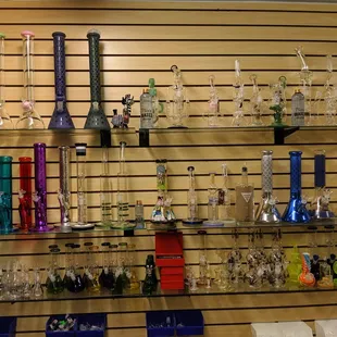 Variety of waterpipes big and small!