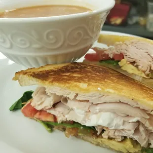 Wednesday's Special. South of the Border Panini. With sour cream added. Soup of the Day: Chicken Tortilla.