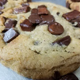 Triple Chocolate Chip Cookie. Baked fresh daily. This is a huge 1/4 pound cookie.