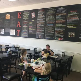 Dining area/ menu