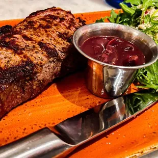 NY Strip and Arugula Salad