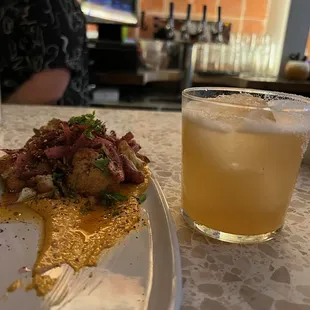 Second helping of Fried Cauliflower &amp; Alfarita at the bar hehe