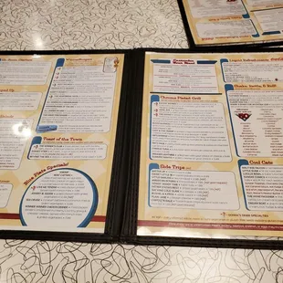 menus on a table