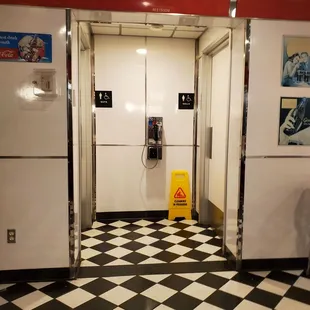 a black and white checkered floor