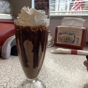 Chocolate shake with chocolate chips