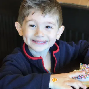 Rainbow sprinkle donuts are his favorite!