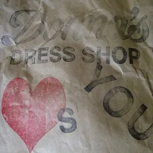 Cutest bags from Donna's! Hand-stamped I am guessing.