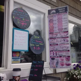 menus on the window