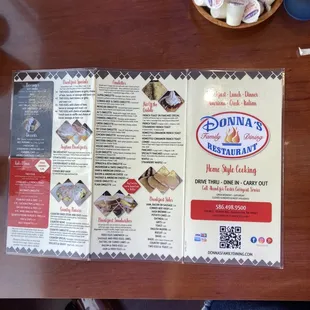 a menu for a restaurant