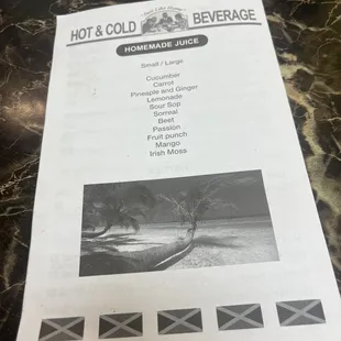 back of menu