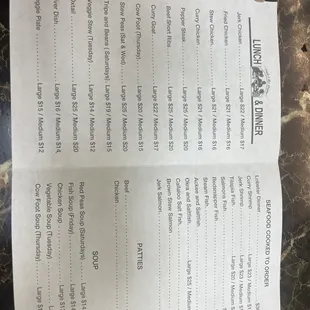 menu prices