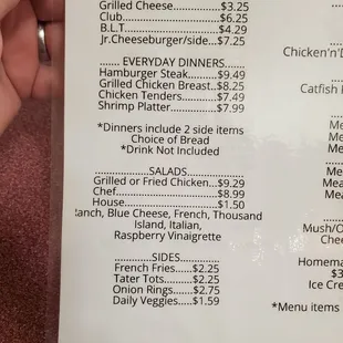 Menu as of 9-23-22