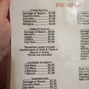 Menu as of 9-23-22