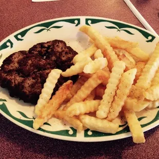 Hamburger (minus the bun) and FF